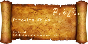Pirovits Éva névjegykártya