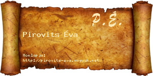 Pirovits Éva névjegykártya